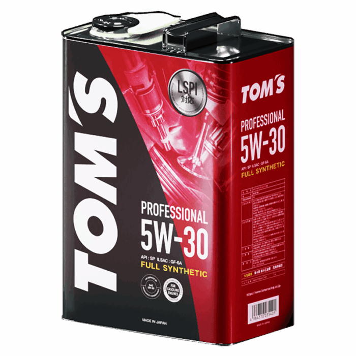 Моторное масло TOM'S 5W-30 — полная синтетика для бензиновых двигателей